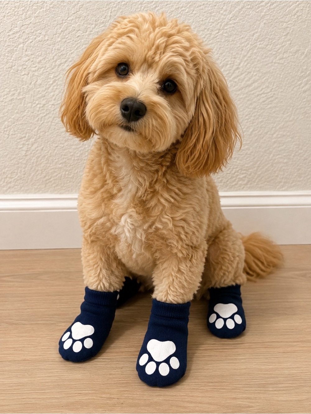 Sheffield Home Navy Dog Socks with White Paw Prints and Travel Mug